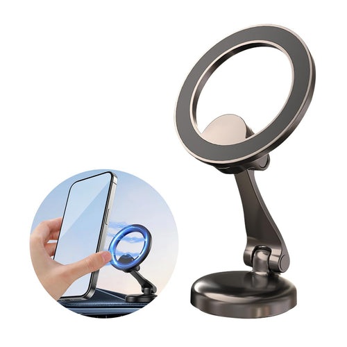 Osilly Car Phone Mount 360° Rotation Magnetic Vehicle Suction Cell Phone Holder Hands Free Automotive Dashboard Smartphone Bracket Accessories Universal for SUV Sedan Truck (Gun Color)
